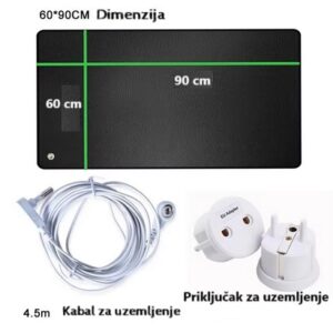 Podloga za uzemljenje za bolji san – Podloga za uzemljenje sa kablom za EMF zaštitu, elektrostatičko otpuštanje, ublažavanje bolova, opšte dobro